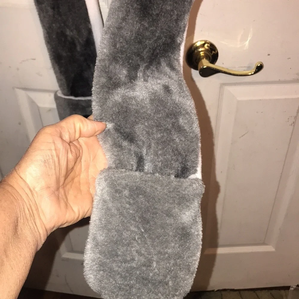 Gray Wolf Plush Hat with Paws